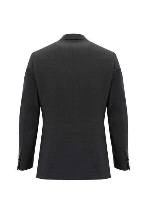 Black 6-Drop Regular Fit Standard Cut Wool Combination Vest Suit