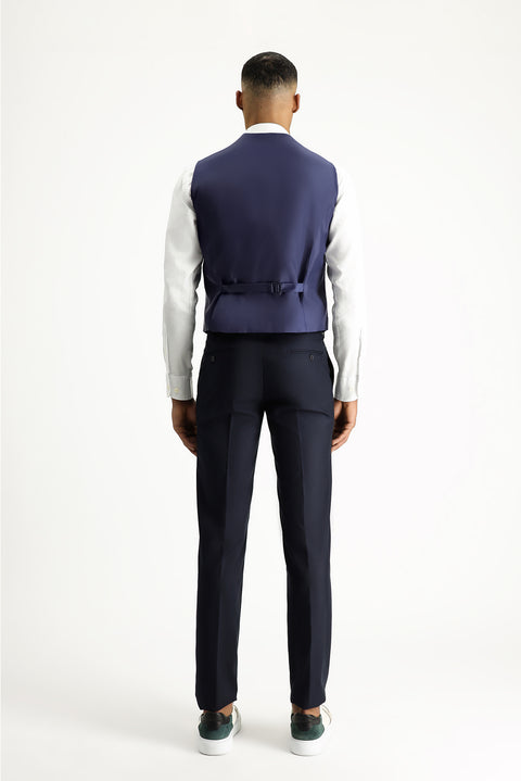 Dark Navy 7 Drop Slim Fit Suit with Vest