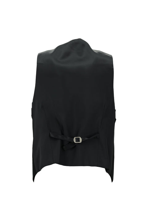 Black 7 Drop Slim Fit Narrow Cut Mono Collar Vest Tuxedo & Groom Suit