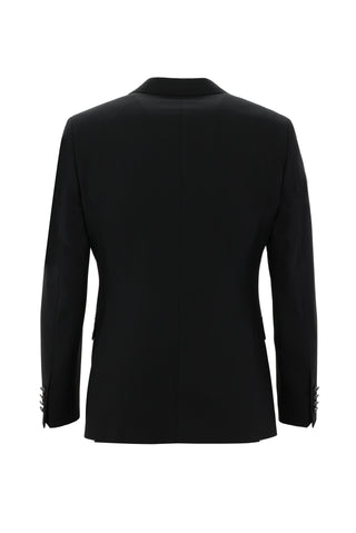  Siyah 7 Drop Slim Fit Dar Kesim Mono Yaka Yelekli Smokin & Damatlık