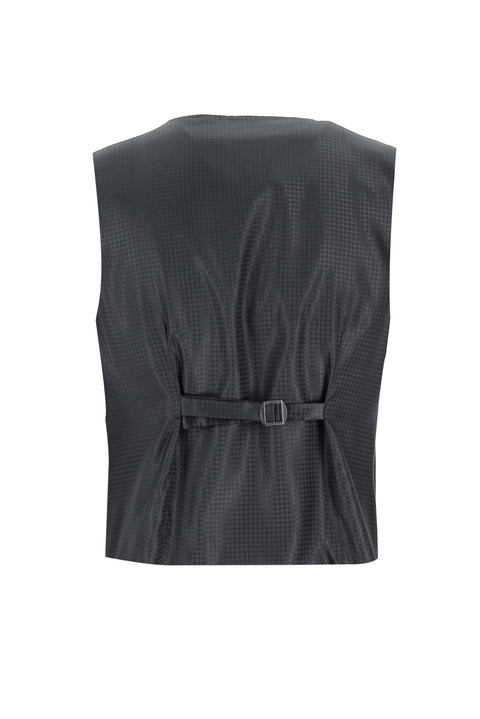 Black 7 Drop Slim Fit Narrow Cut Mono Collar Vest Tuxedo & Groom Suit