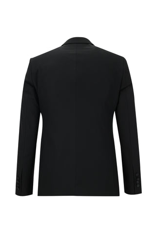  Siyah 7 Drop Slim Fit Dar Kesim Mono Yaka Yelekli Smokin & Damatlık