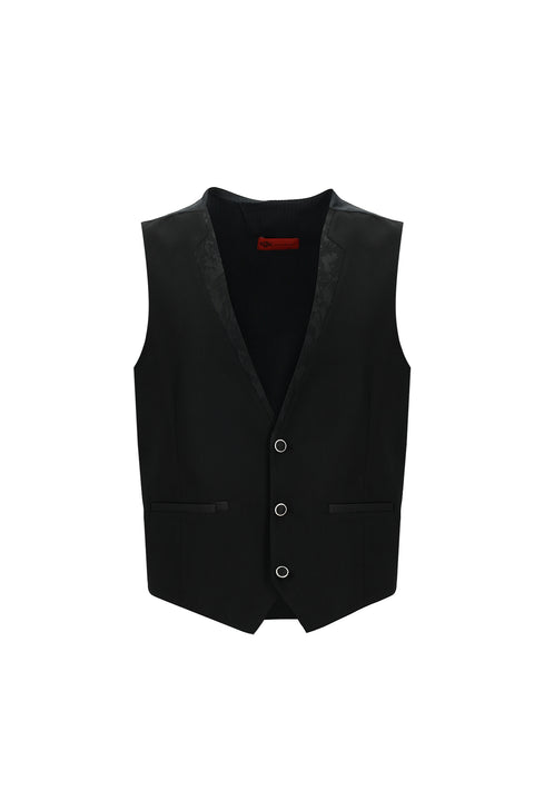 Black 7 Drop Slim Fit Narrow Cut Shawl Collar Vest Tuxedo & Groom Suit