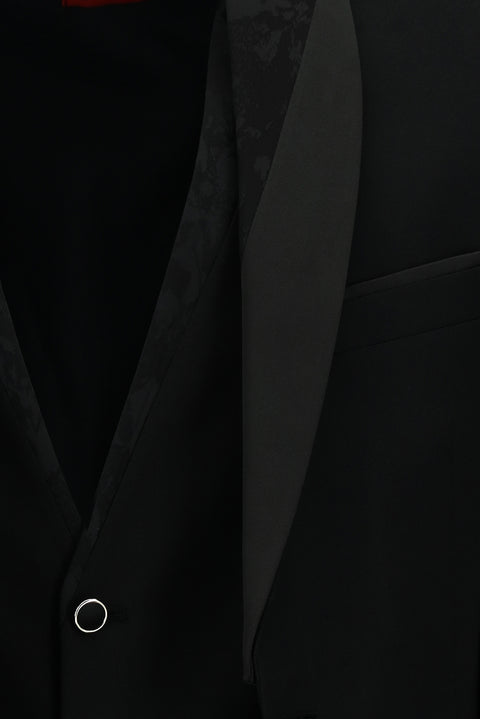 Black 7 Drop Slim Fit Narrow Cut Shawl Collar Vest Tuxedo & Groom Suit