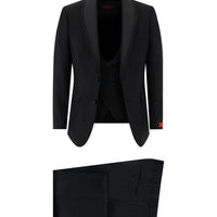 Black 7 Drop Slim Fit Narrow Cut Shawl Collar Vest Tuxedo & Groom Suit