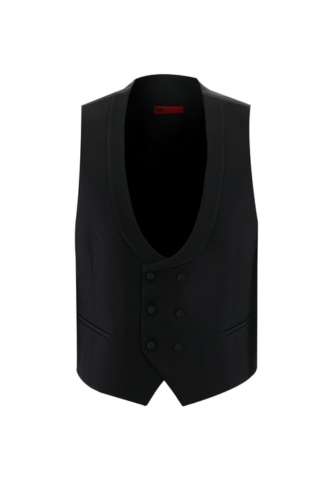Black 7 Drop Slim Fit Narrow Cut Shawl Collar Vest Tuxedo & Groom Suit