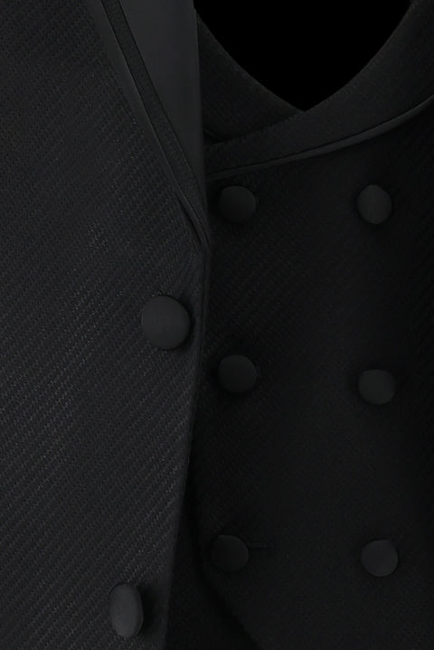 Black 7 Drop Slim Fit Narrow Cut Shawl Collar Vest Tuxedo & Groom Suit