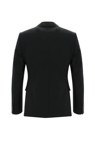  Siyah 7 Drop Slim Fit Dar Kesim Şal Yaka Yelekli Smokin & Damatlık