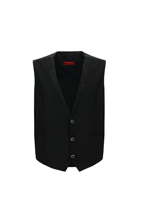 Black 7 Drop Slim Fit Narrow Cut Shawl Collar Vest Tuxedo & Groom Suit