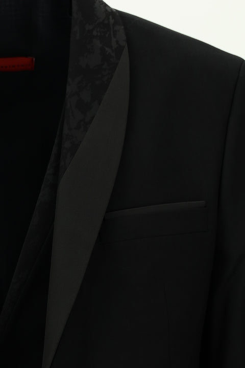 Black 7 Drop Slim Fit Narrow Cut Shawl Collar Vest Tuxedo & Groom Suit