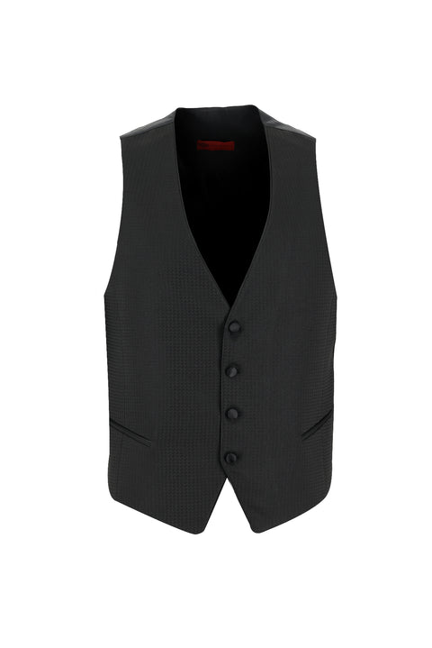 Black 7 Drop Slim Fit Narrow Cut Shawl Collar Vest Tuxedo & Groom Suit