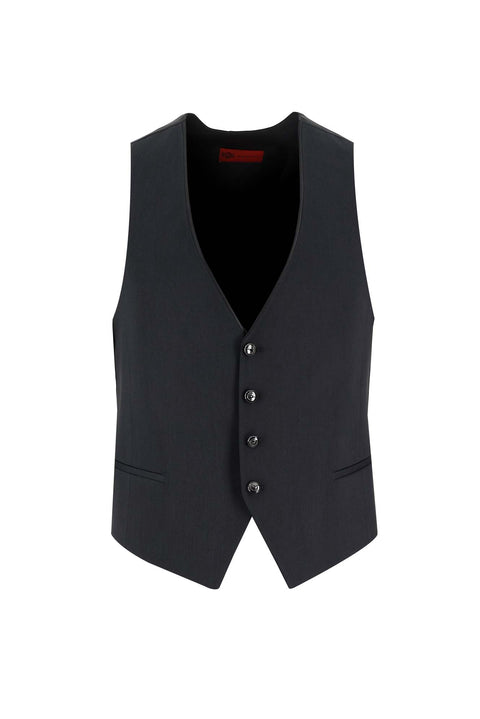 Black 7 Drop Slim Fit Narrow Cut Pointed Collar Vest Tuxedo & Groom Suit