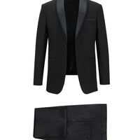 Black 7 Drop Slim Fit Narrow Cut Shawl Collar Vest Tuxedo & Groom Suit