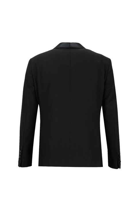 Black 7 Drop Slim Fit Narrow Cut Shawl Collar Vest Tuxedo & Groom Suit