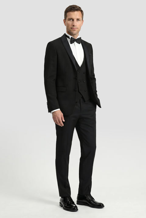 Black 7 Drop Slim Fit Tuxedo & Groom Suit