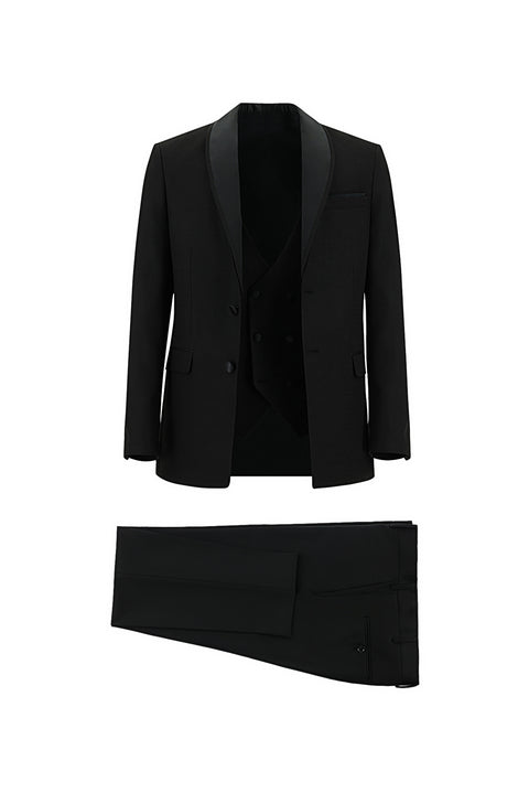Black 7 Drop Slim Fit Tuxedo & Groom Suit