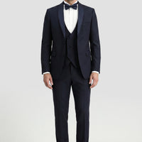 Medium Navy 7 Drop Slim Fit Tuxedo & Groom Suit