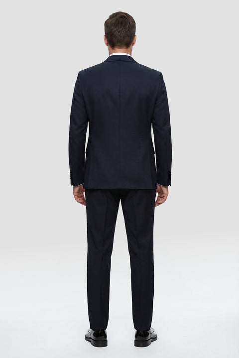 Medium Navy 7 Drop Slim Fit Tuxedo & Groom Suit