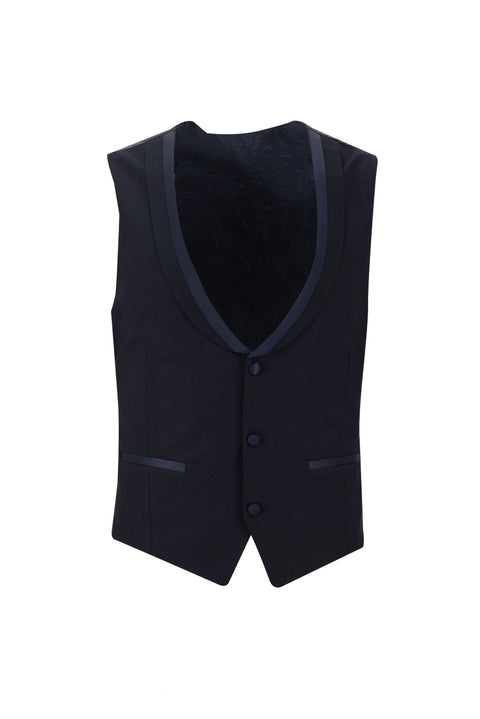 Dark Navy 4-Drop Relaxed Fit Shawl Collar Tuxedo & Groom Suit