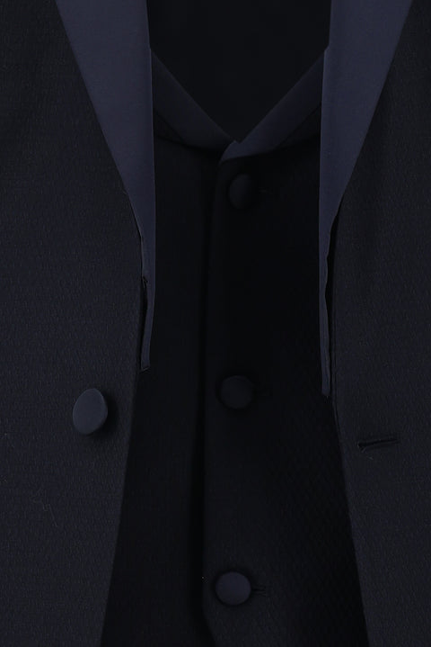 Dark Navy 4-Drop Relaxed Fit Shawl Collar Tuxedo & Groom Suit