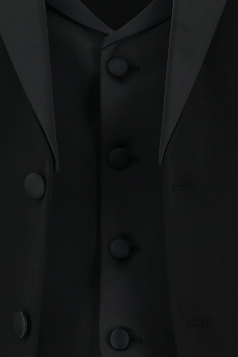 Black 7 Drop Slim Fit Narrow Cut Shawl Collar Vest Tuxedo & Groom Suit