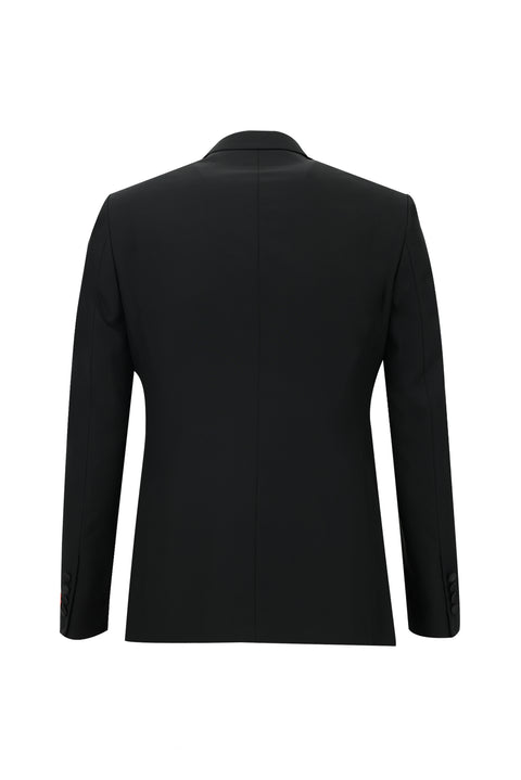 Black 7 Drop Slim Fit Narrow Cut Pointed Collar Tuxedo & Groom Suit