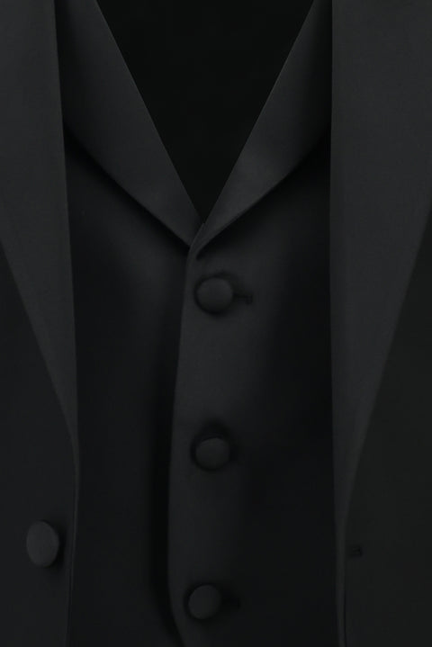 Black 7 Drop Slim Fit Narrow Cut Pointed Collar Tuxedo & Groom Suit