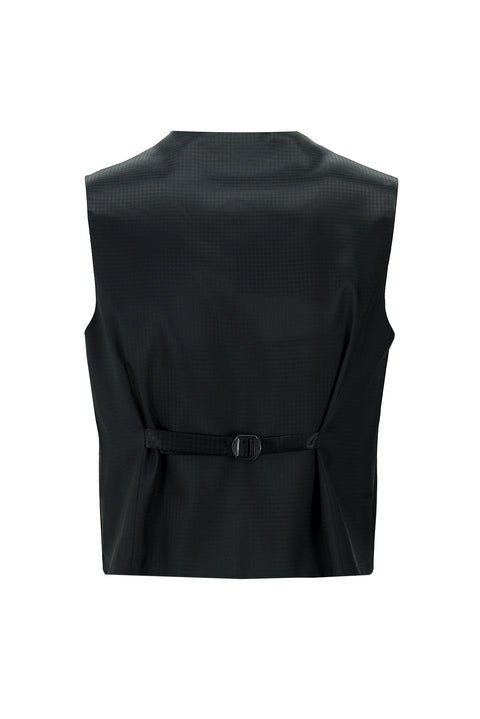 Black 7 Drop Super Slim Fit Extra Narrow Cut Pointed Collar Vest Tuxedo & Groom Suit