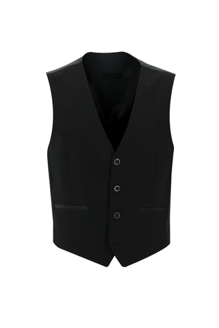  Siyah 7 Drop Slim Fit Dar Kesim Sivri Yaka Yelekli Smokin & Damatlık