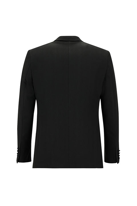 Black 7 Drop Slim Fit Narrow Cut Pointed Collar Vest Tuxedo & Groom Suit