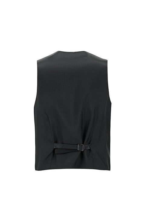 Black 7 Drop Slim Fit Narrow Cut Pointed Collar Vest Tuxedo & Groom Suit