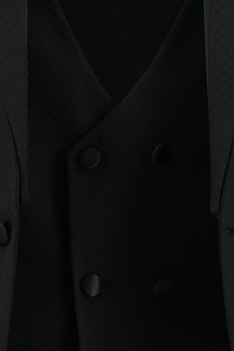 Black 7 Drop Slim Fit Narrow Cut Pointed Collar Vest Tuxedo & Groom Suit