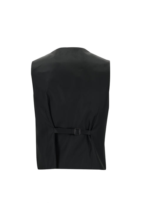 Siyah 7 Drop Slim Fit Dar Kesim Sivri Yaka Yelekli Smokin & Damatlık