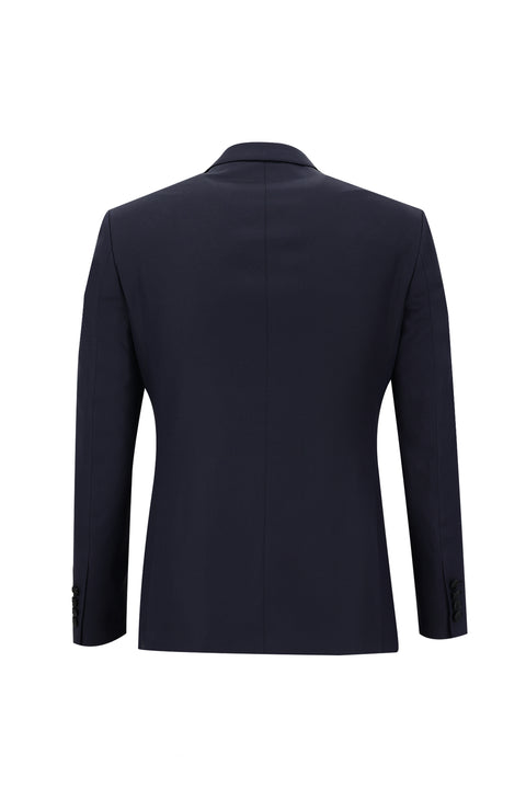 Dark Navy 7 Drop Slim Fit Narrow Cut Pointed Collar Tuxedo & Groom Suit