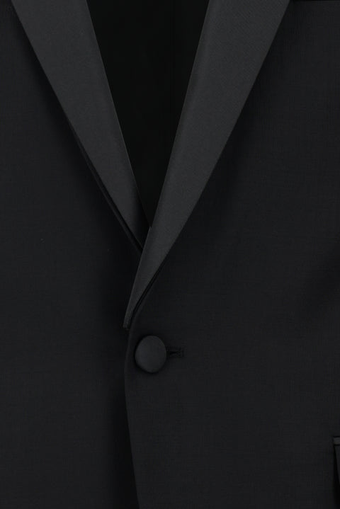 Black 7 Drop Slim Fit Narrow Cut Pointed Collar Tuxedo & Groom Suit