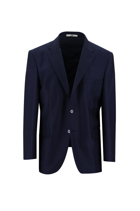 Medium Navy 4-Drop Relaxed Fit Patterned Suit