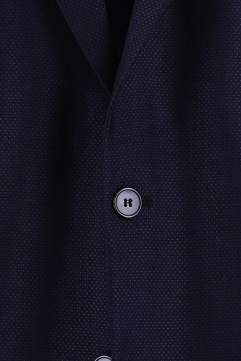 Medium Navy 6 Drop Regular Fit Standard Cut Patterned Suit