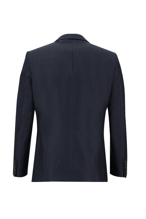Dark Navy 4-Drop Relaxed Fit Patterned Suit
