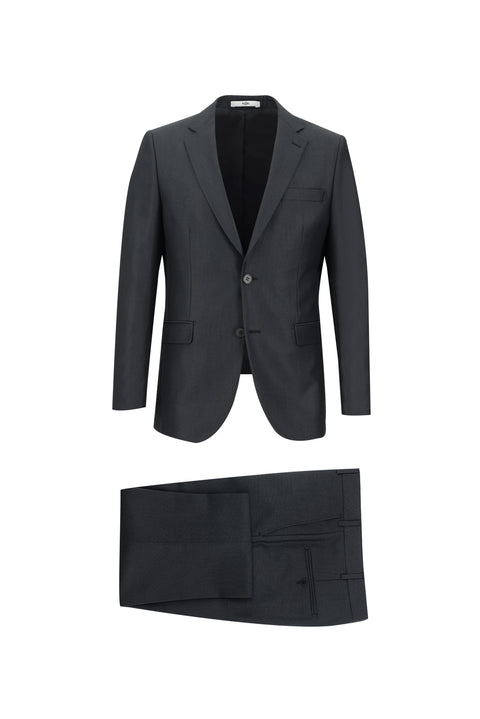 Dark Anthracite 4-Drop Relaxed Fit Patterned Suit
