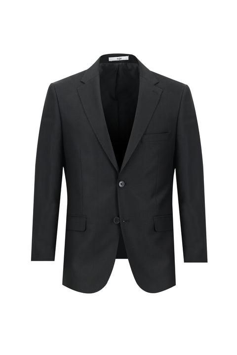 Black 4-Drop Relaxed Fit Patterned Suit