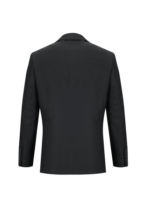 Black 4-Drop Relaxed Fit Patterned Suit