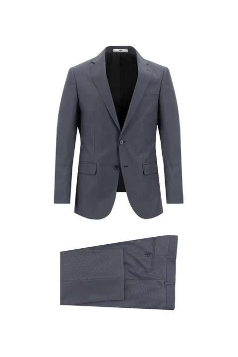 Dark Gray 6 Drop Regular Fit Standard Cut Patterned Suit