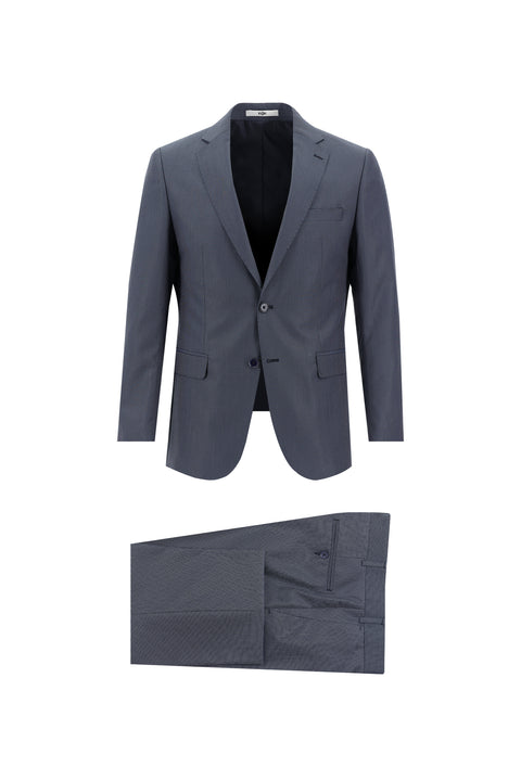 Light Navy Blue 6 Drop Regular Fit Standard Cut Patterned Suit