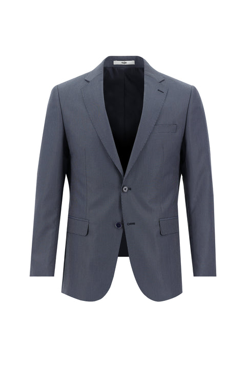 Light Navy Blue 6 Drop Regular Fit Standard Cut Patterned Suit