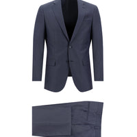Medium Navy 6 Drop Regular Fit Standard Cut Patterned Suit