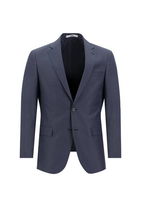 Medium Navy 6 Drop Regular Fit Standard Cut Patterned Suit
