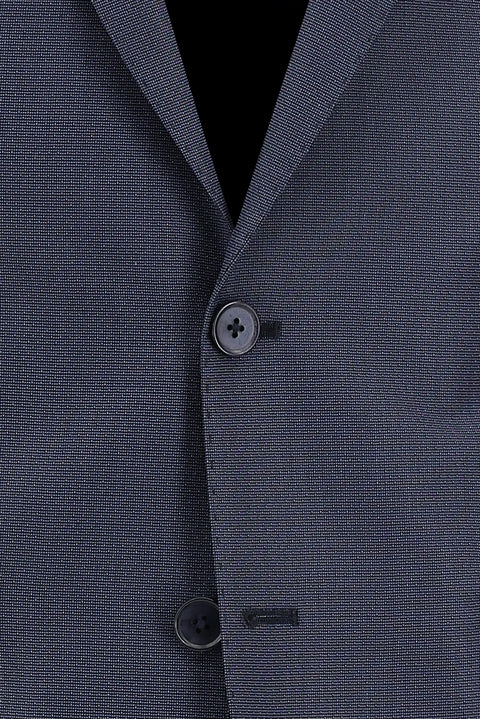Medium Navy 6 Drop Regular Fit Standard Cut Patterned Suit