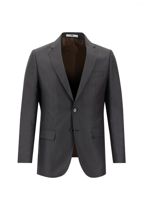 Dark Brown 6 Drop Regular Fit Standard Cut Patterned Suit
