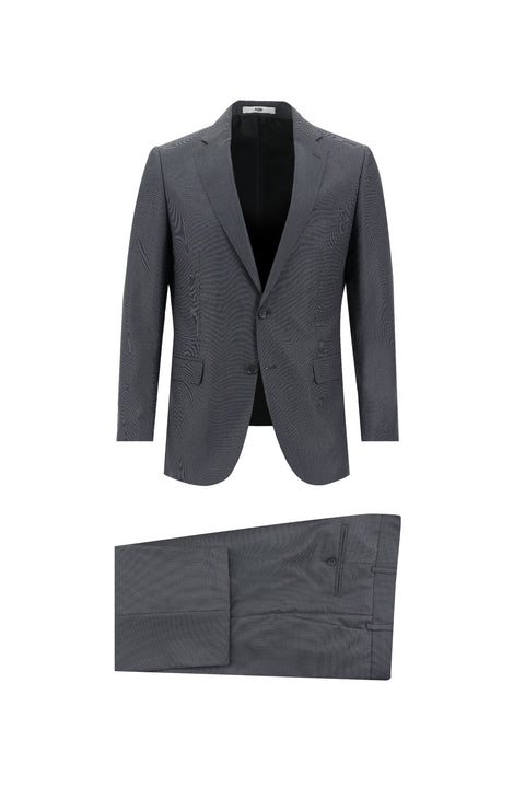 Dark Anthracite 6 Drop Regular Fit Standard Cut Patterned Suit