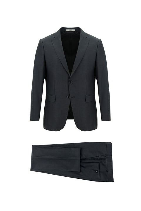 Medium Gray 6 Drop Regular Fit Standard Cut Patterned Suit